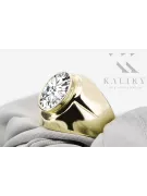 Zircon Or jaune 14 carats Anneau Artisanat vintage vrc296y